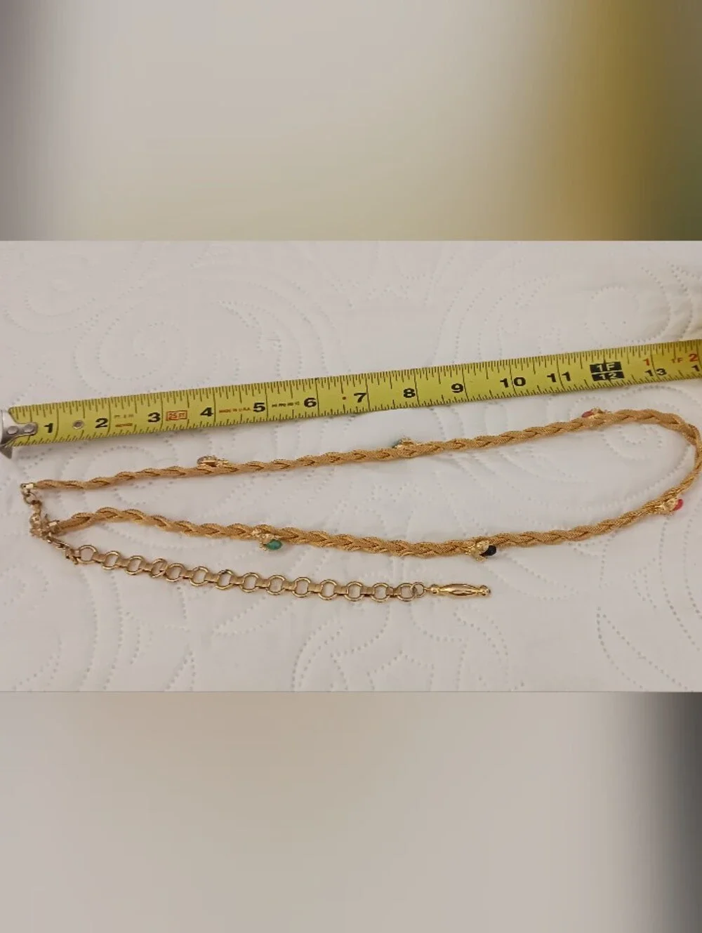 Waist Chain Belly Belt Goldtone With Multicolor Ladybug Accents
